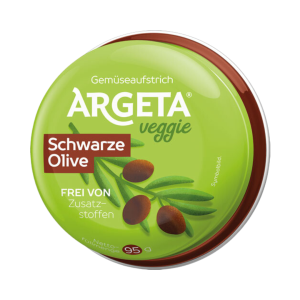 Argeta Veggie Schwarze Olive, Gemüseaufstrich, 95 Gramm